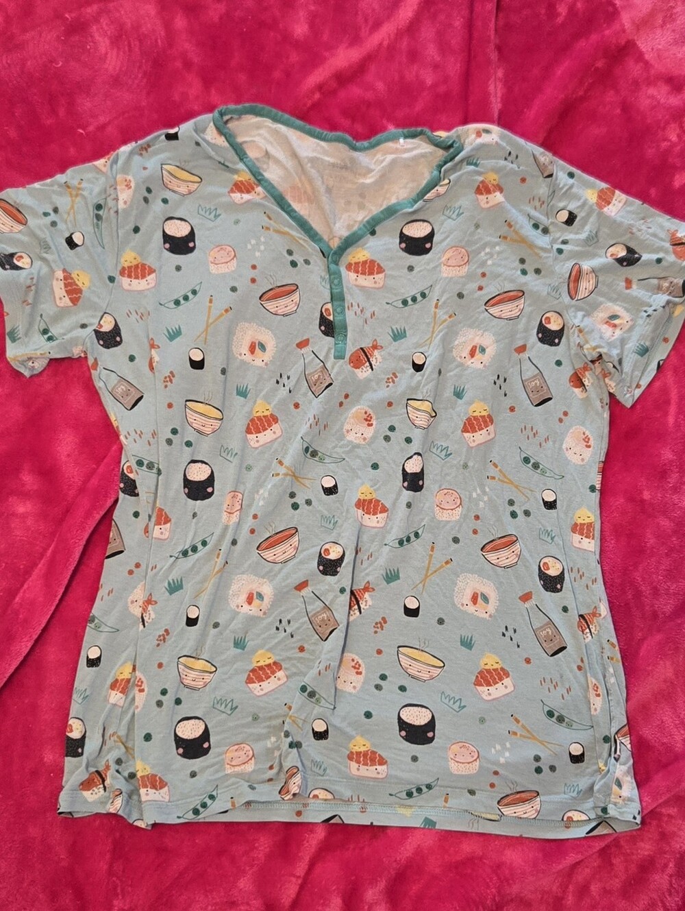 Little Sleepies Sushi Womens Size L Bamboo Viscose Sleep Shirt